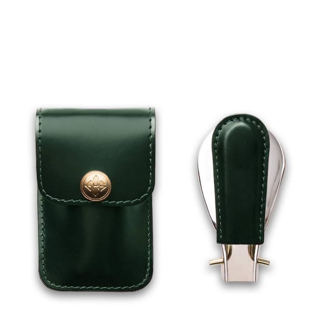 ETTINGER | Bridle Hide Leather Travel Shoe Horn Green
