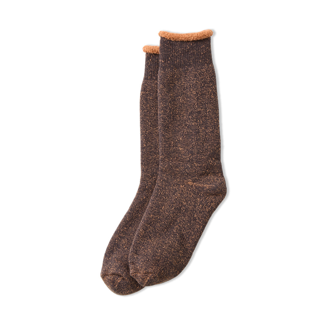 ROTOTO | Reversible Pile Socks - Fad. Black/L.Orange
