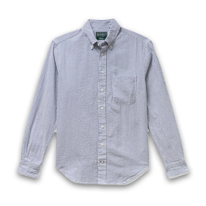 GITMAN | Button Down Shirt Navy Organic Seersucker