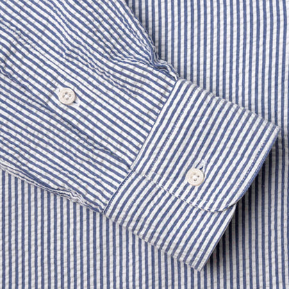GITMAN | Button Down Shirt Navy Organic Seersucker