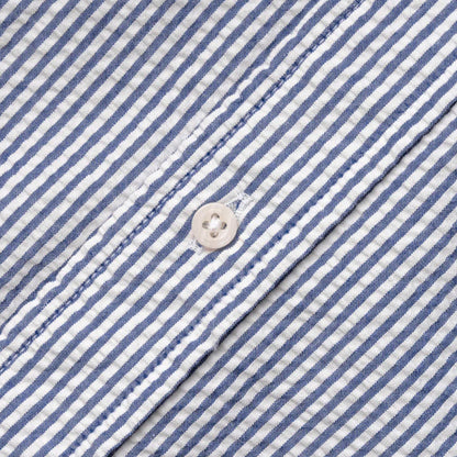 GITMAN | Button Down Shirt Navy Organic Seersucker