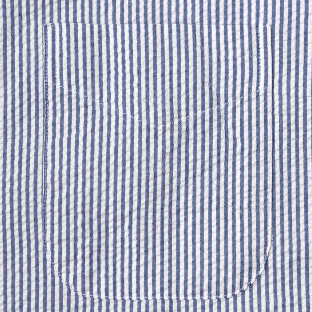 GITMAN | Button Down Shirt Navy Organic Seersucker