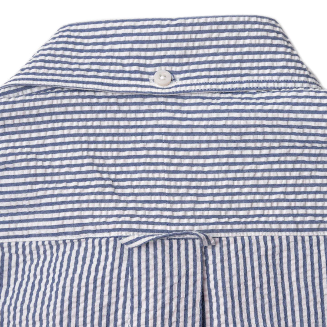 GITMAN | Button Down Shirt Navy Organic Seersucker