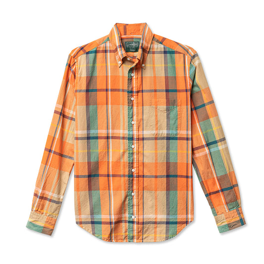 GITMAN | Button Down Shirt Orange Archive Indian Madras