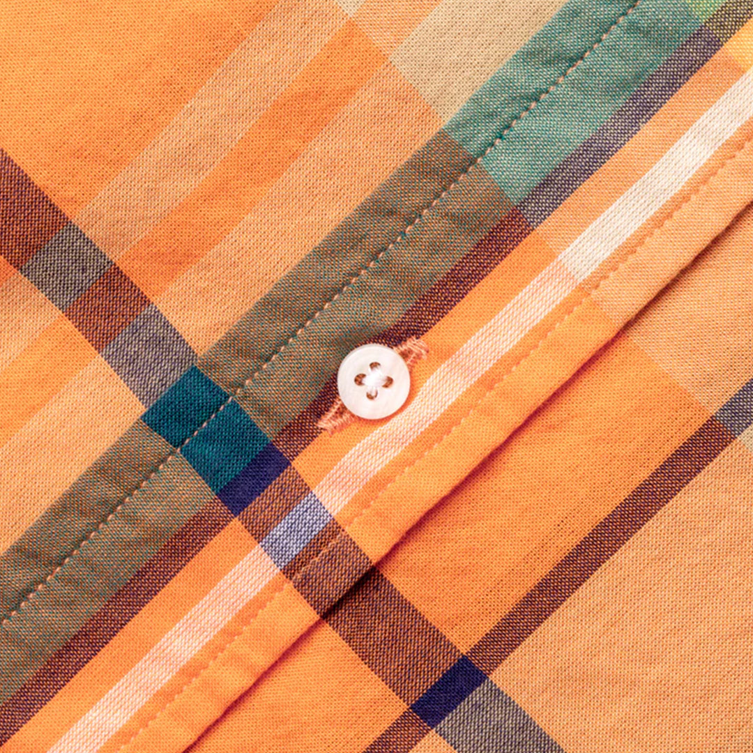 GITMAN | Button Down Shirt Orange Archive Indian Madras