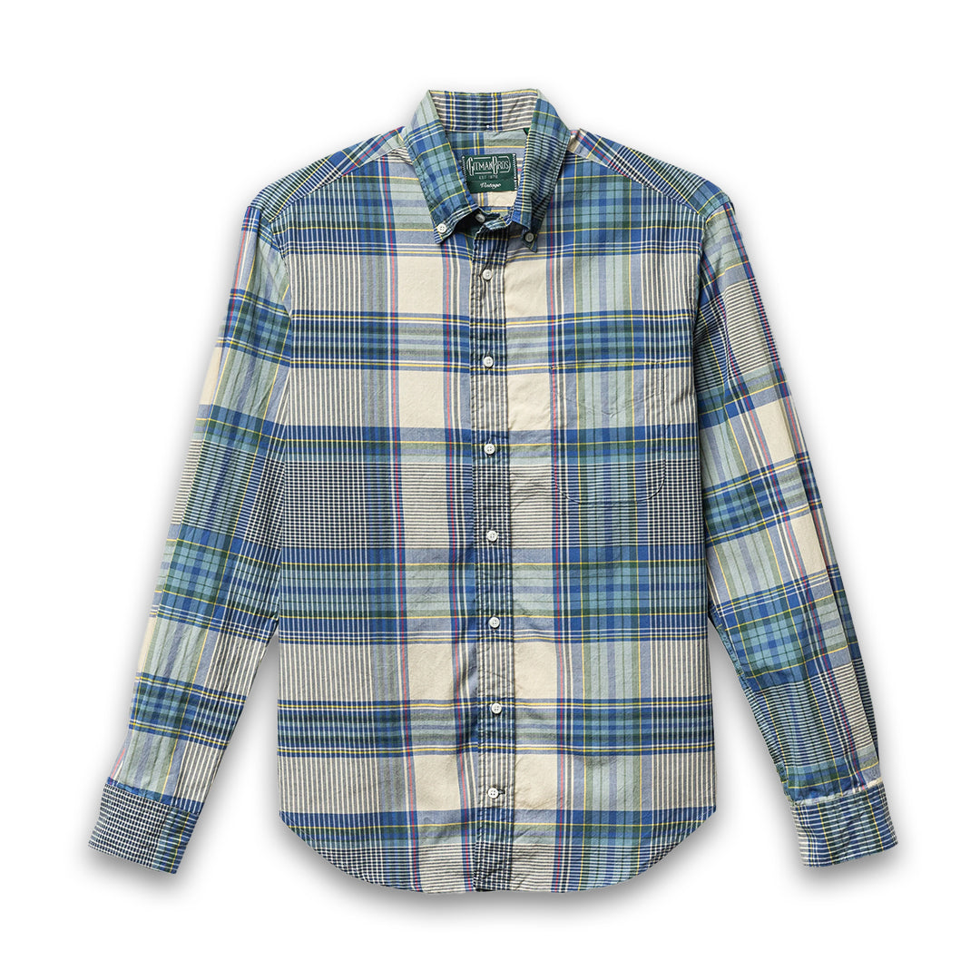 GITMAN | Button Down Shirt Tan/Blue Archive Madras