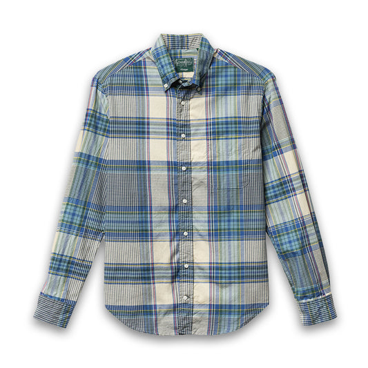 GITMAN | Button Down Shirt Tan/Blue Archive Madras