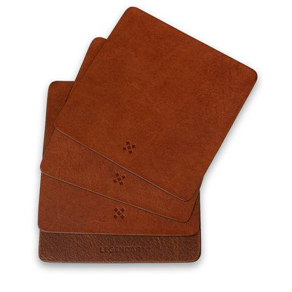 LGNDR | Leather Coaster Set DRYNK Chestnut