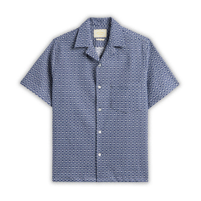 Portuguese Flannel | Abstract Tile Shirt, Blue