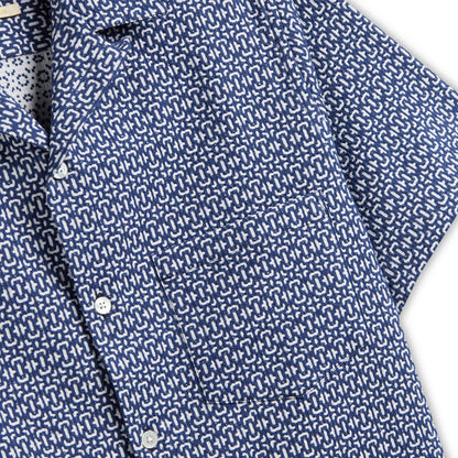 Portuguese Flannel | Abstract Tile Shirt, Blue