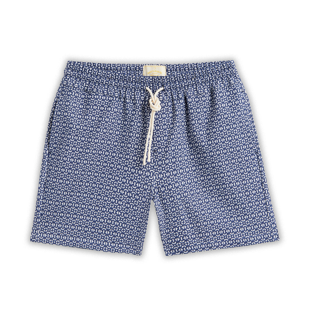 Portuguese Flannel | Abstract Tile Shorts, Blue