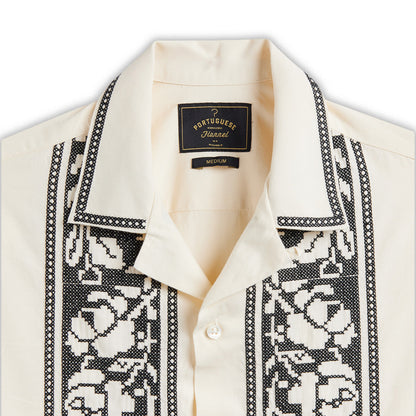 Portuguese Flannel | Cross Stitch Shirt, Ecru
