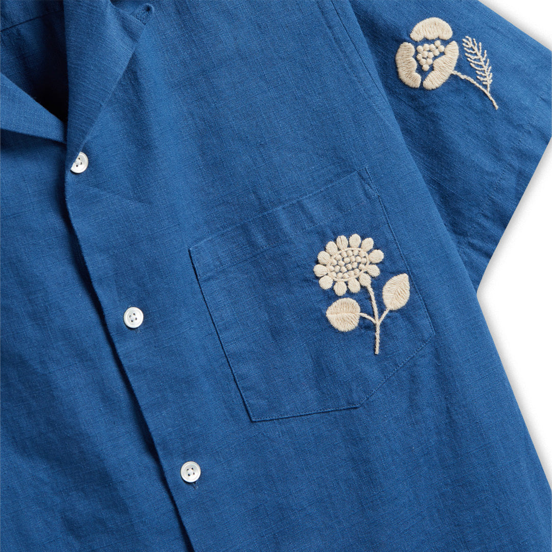Portuguese Flannel | Emboidery Nat. Ramie Shirt