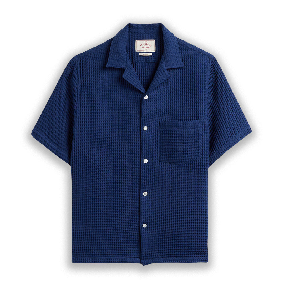 Portuguese Flannel | Honey Comb Shirt, Blue