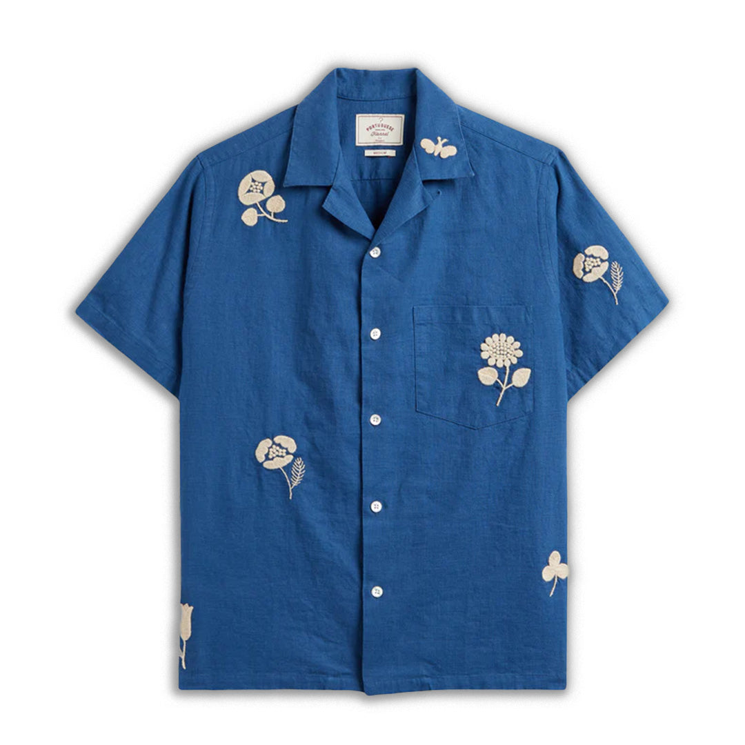 Portuguese Flannel | Emboidery Nat. Ramie Shirt