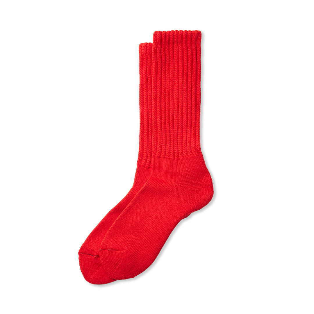 ROTOTO | Loose Pile Crew Socks - Red