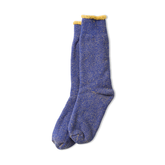 ROTOTO | Reversible Pile Socks - Blue/L.Yellow