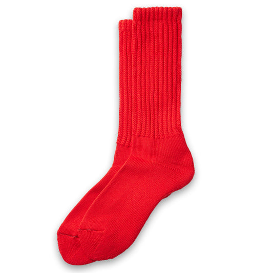 ROTOTO | Loose Pile Crew Socks Red