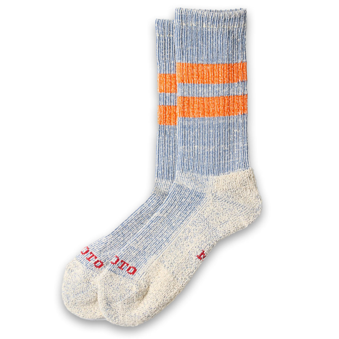 ROTOTО | Pile Stripe Marl Socks Blue Orange