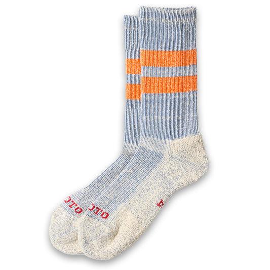 ROTOTО | Pile Stripe Marl Socks Blue Orange