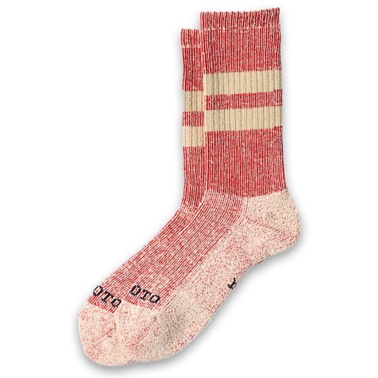 ROTOTО | Pile Stripe Marl Socks Red