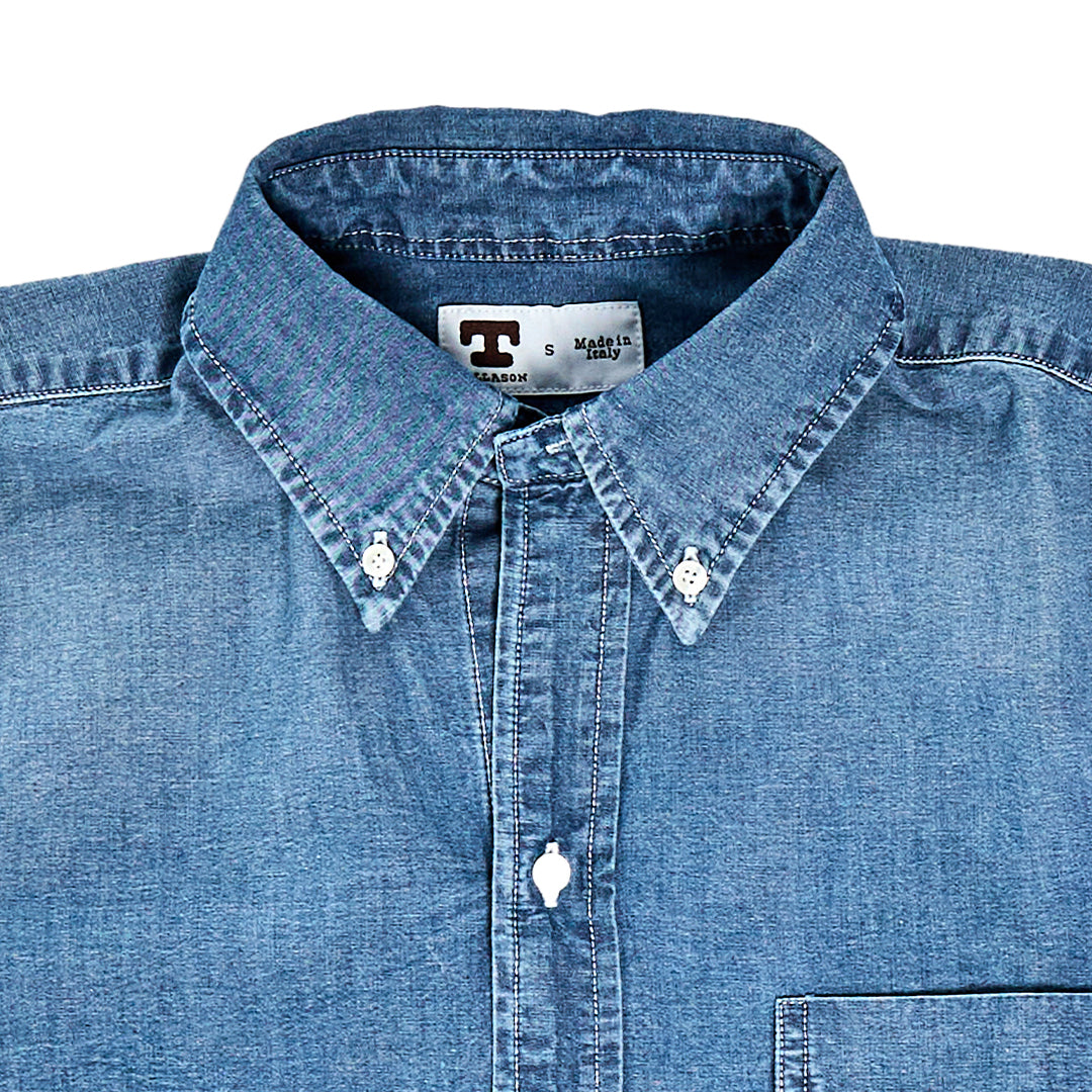 Tellason | Button Down Shirt Chambray Light Blue