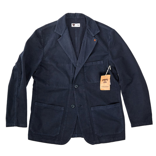 Tellason | Work Blazer Herringbone Twill Dark Navy