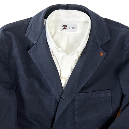 Tellason | Work Blazer Herringbone Twill Dark Navy