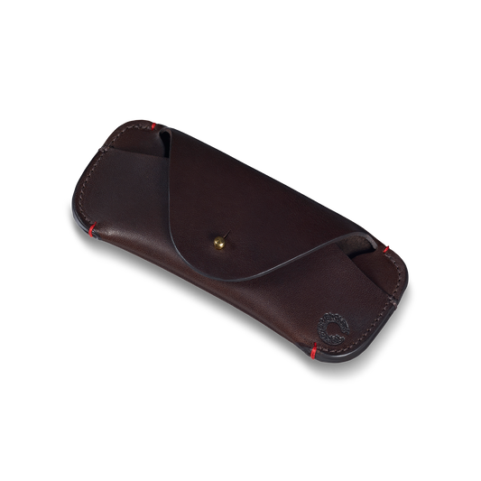 CROOTS | Glasses Case Vintage Leather Dark Brown