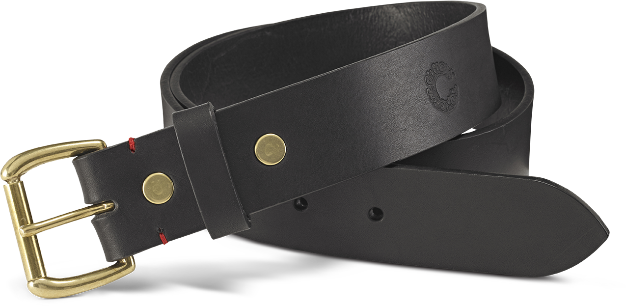 CROOTS | Rover Belt Vintage Leather Black Brass